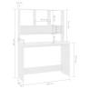 Stylish High Gloss White Desk with Shelf - Space Saving Design