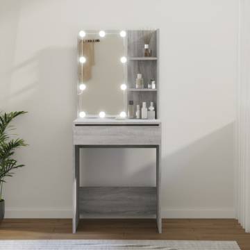 Dressing Table with LED - Grey Sonoma 60x40x140 cm