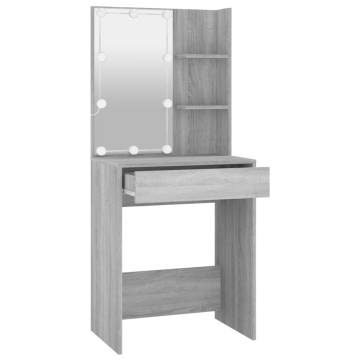 Dressing Table with LED - Grey Sonoma 60x40x140 cm