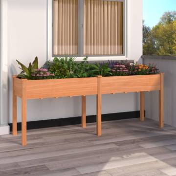 Planter with Liner Brown 203x53x76 cm Solid Wood Fir | HiPoMarket