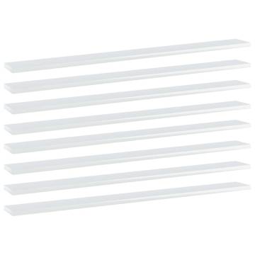 Bookshelf Boards 8 pcs High Gloss White - HipoMarket