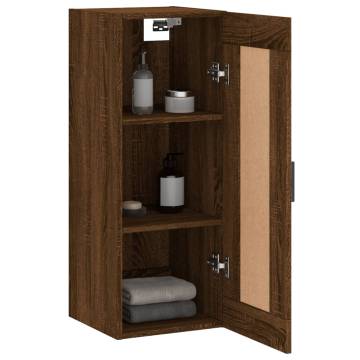 Wall Mounted Cabinet Brown Oak - Stylish & Space-Saving