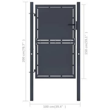 Garden Gate Steel 100x150 cm Anthracite - Durable & Secure