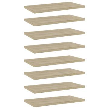 Bookshelf Boards 8 pcs Sonoma Oak | Engineered Wood - HipoMarket