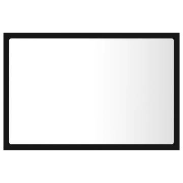 LED Bathroom Mirror Black - 60x8.5x37 cm Acrylic