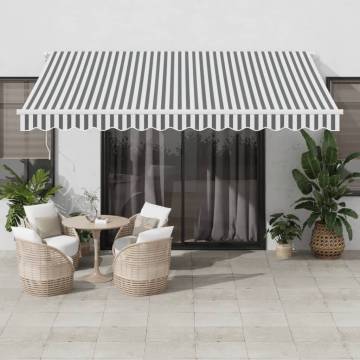 Manual Retractable Awning 400x350 cm - Anthracite & White