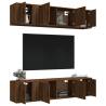 6 Piece Brown Oak TV Cabinet Set - Stylish & Practical