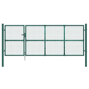 Durable Green Mesh Garden Gate - Galvanised Steel 350x175 cm