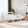 Bed Frame White Solid Wood 90x190 cm Single Colour white Size 90 x 190 cm 