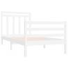 White Solid Wood Bed Frame 90x190 cm - Classic Design