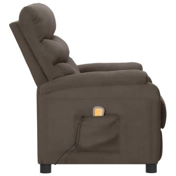 Wing Back Massage Reclining Chair - Grey Faux Leather Comfort