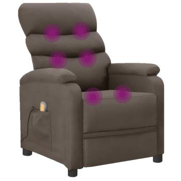 Wing Back Massage Reclining Chair - Grey Faux Leather Comfort