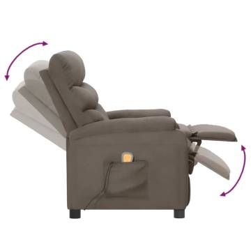 Wing Back Massage Reclining Chair - Grey Faux Leather Comfort