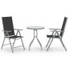 3 Piece Bistro Set Aluminium and Textilene Silver Colour silver Number of 1 