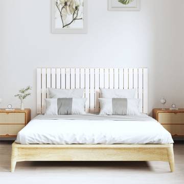 Elegant White Wall Headboard - Solid Pine 147x3x60 cm