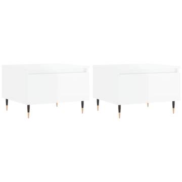 Stylish High Gloss White Coffee Tables - Set of 2