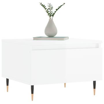 Stylish High Gloss White Coffee Tables - Set of 2