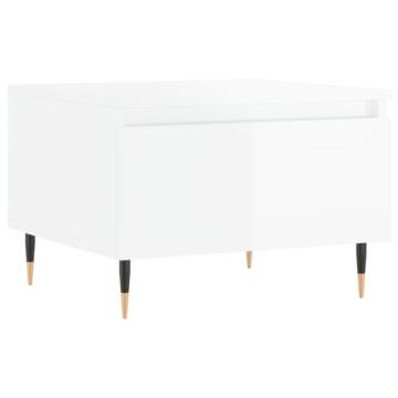 Stylish High Gloss White Coffee Tables - Set of 2