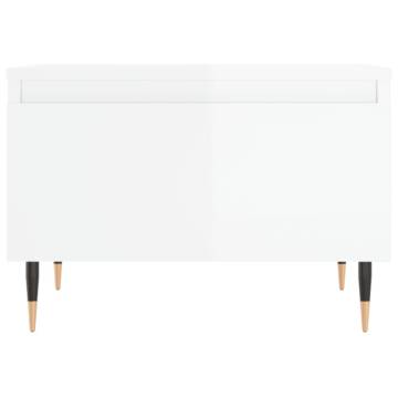 Stylish High Gloss White Coffee Tables - Set of 2