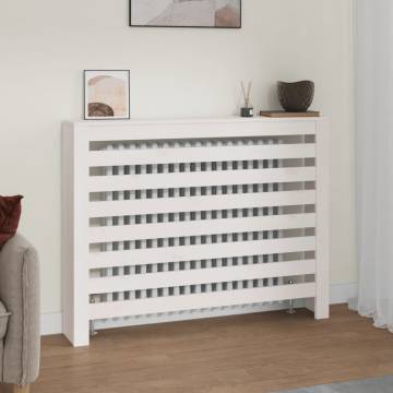 Radiator Cover White 108.5x19x84 cm - Solid Pine Wood