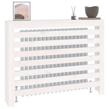 Radiator Cover White 108.5x19x84 cm - Solid Pine Wood