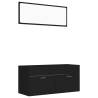 Stylish 2 Piece Black Bathroom Furniture Set - Hipomarket UK