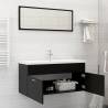 Stylish 2 Piece Black Bathroom Furniture Set - Hipomarket UK