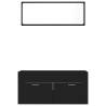 Stylish 2 Piece Black Bathroom Furniture Set - Hipomarket UK