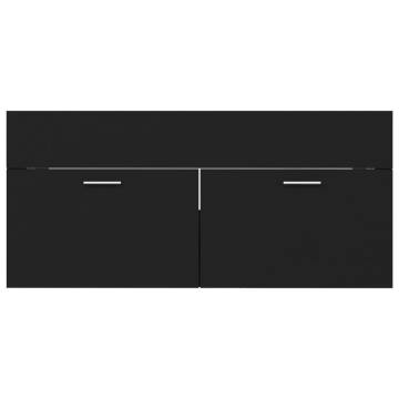 Stylish 2 Piece Black Bathroom Furniture Set - Hipomarket UK