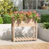 Solid Wood Pine Planter with Shelf - 82.5x34.5x81 cm