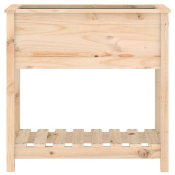 Solid Wood Pine Planter with Shelf - 82.5x34.5x81 cm