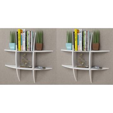 VidaXL Wall Shelves - Stylish White Display Shelves (2 pcs)