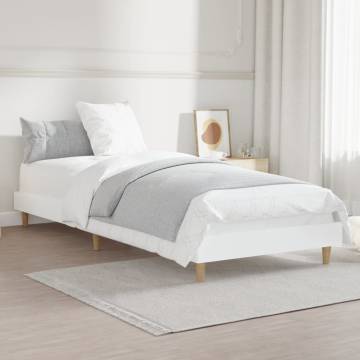 White Bed Frame 75x190 cm - Durable Engineered Wood