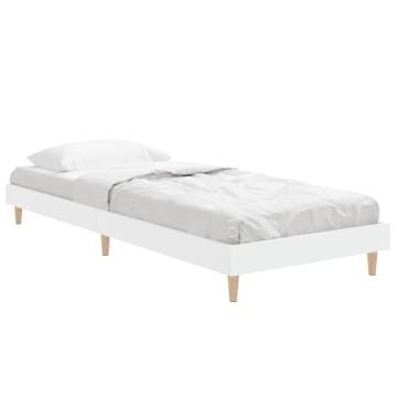 White Bed Frame 75x190 cm - Durable Engineered Wood