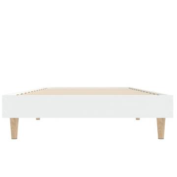 White Bed Frame 75x190 cm - Durable Engineered Wood