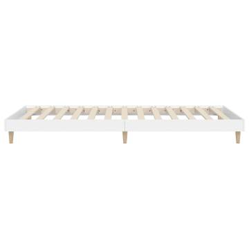 White Bed Frame 75x190 cm - Durable Engineered Wood