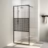 Walk-in Shower Wall with Clear ESG Glass 100x195 cm Black Colour black Size 100 x 195 cm Model pattern 