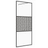 Modern Walk-in Shower Wall 100x195 cm - Clear ESG Glass Black