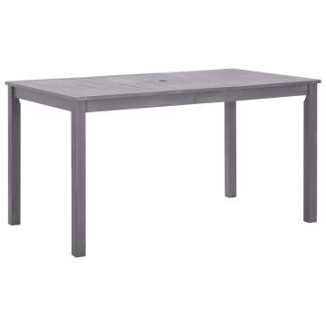 Garden Table Grey Wash 140x80 cm - Solid Acacia Wood