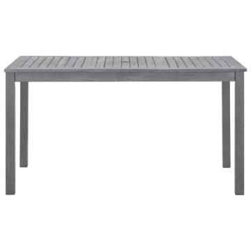 Garden Table Grey Wash 140x80 cm - Solid Acacia Wood