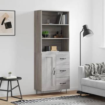 Highboard Grey Sonoma 69.5x34x180 cm - Stylish Storage Solution