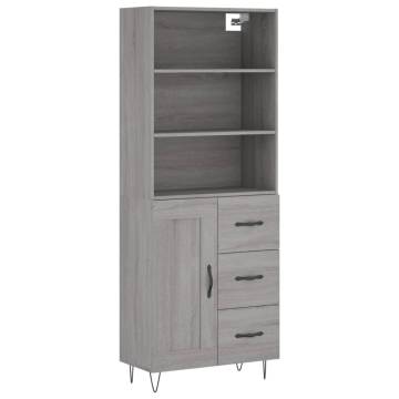 Highboard Grey Sonoma 69.5x34x180 cm - Stylish Storage Solution