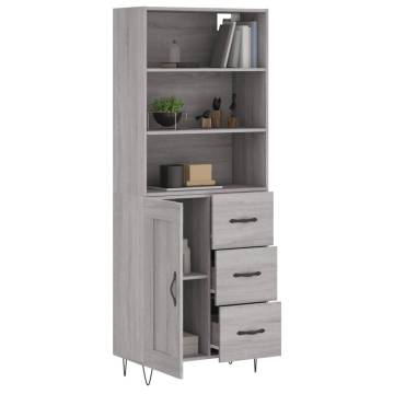 Highboard Grey Sonoma 69.5x34x180 cm - Stylish Storage Solution