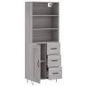 Highboard Grey Sonoma 69.5x34x180 cm - Stylish Storage Solution