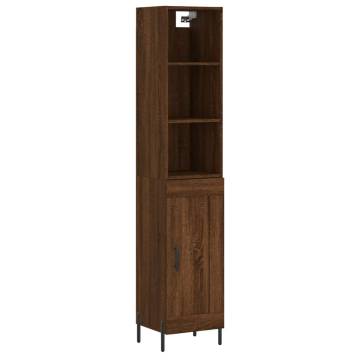 Elegant Brown Oak Highboard - 34.5x34x180 cm | HipoMarket