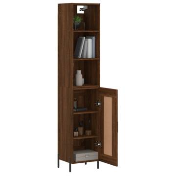 Elegant Brown Oak Highboard - 34.5x34x180 cm | HipoMarket