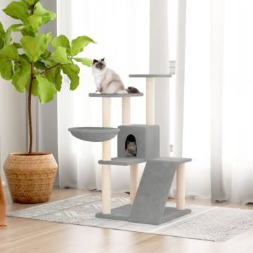 Cat Tree with Sisal Scratching Posts - Light Grey 94 cm