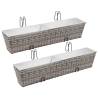 Balcony Raised Beds 2 pcs 80 cm Grey Poly Rattan Colour grey Size 80 cm Quantity in Package 2 