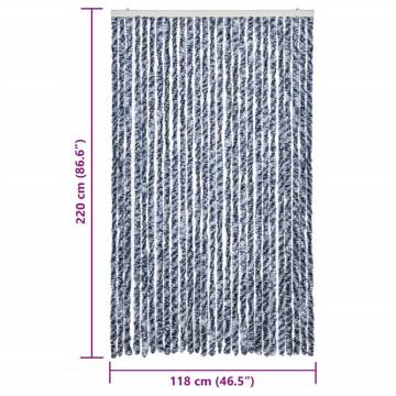 Insect Curtain Blue & White 118x220 cm | Hipomarket UK