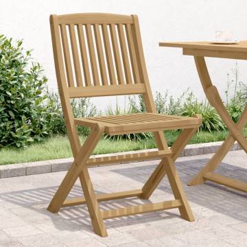 Folding Garden Chairs 2 pcs - Solid Acacia Wood | HipoMarket UK